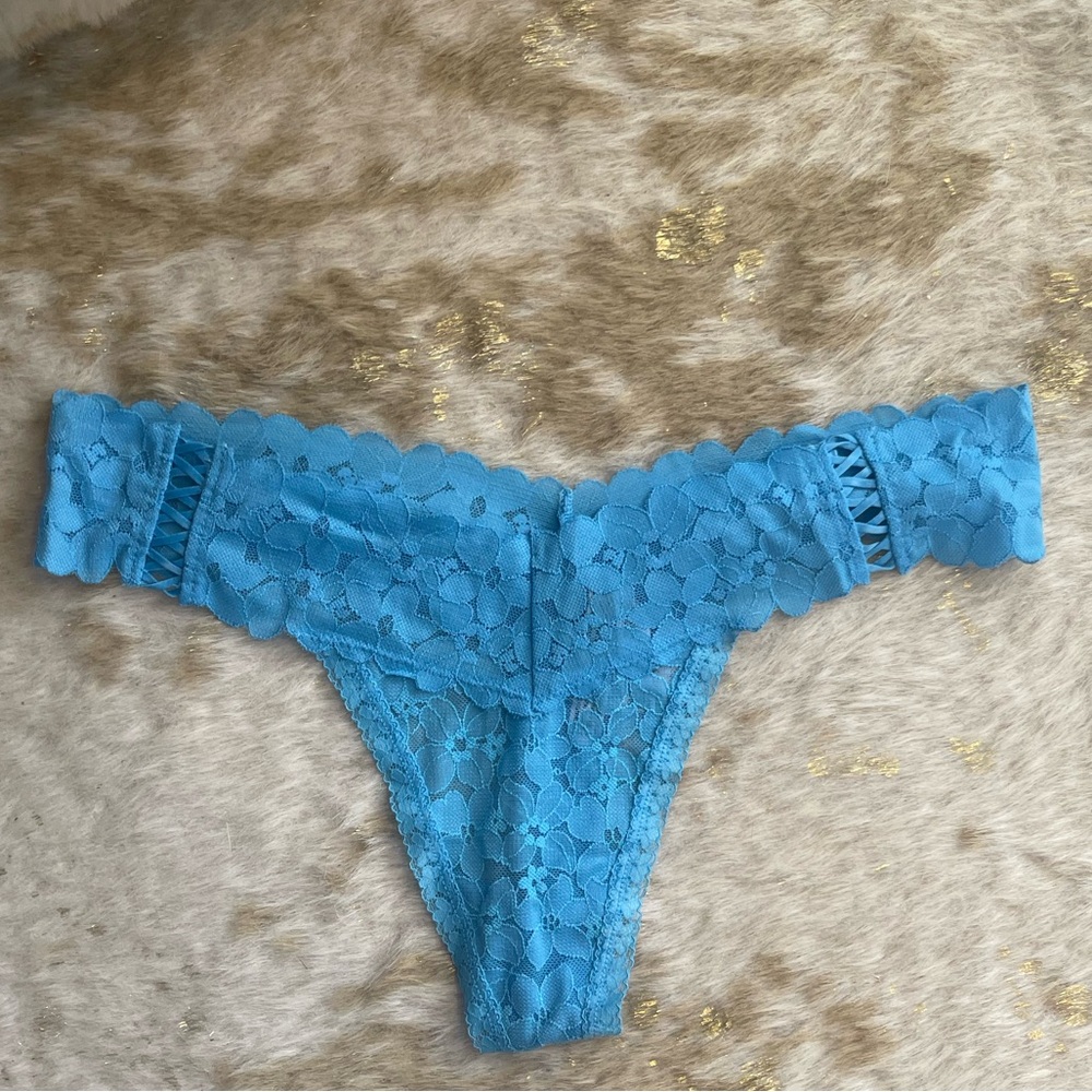 Victoria's Secret Turquoise Lace Thong